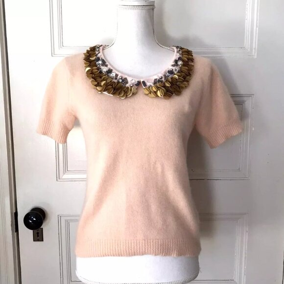 Anthropologie Corey Lynn Calter Peter-Pan Paillettes Sweater - Picture 2 of 7